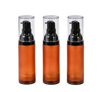 3 Pcs 30ml 1oz Airless Pump Bottles Travel Vacuum Pump Bottles Travel Containers for Toiletries Cosmetic Cream Lotion Shampoo Soap Dispenser(Amber)