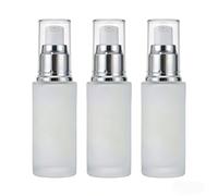 3 Pcs 30ml Refillable Matte Glass Pump Bottles Travel Size Cosmetic Containers for Lotion Cream Serum Toiletries Leakproof Mini Dispenser Bottles