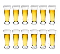 3 PCS 320ml Beer Pint Drinking Glasses Set, Modern Look Craft Ale Lager Mugs Cups Set, Extra Resistant Glass and Dishwasher Safe (12)