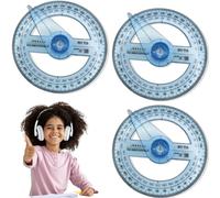 3 Pcs 360 Degree Protractor Circle Protractor Ruler Multi-Functional with Swing Arm Plastic Circle Ruler Geometry Tool for Students Measuring Engineering Classroom Maths Office Drafting
