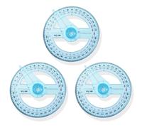 3 Pcs 360 Degree Protractor, Plastic Circle Protractor Angle for Classroom Maths, Engineering and Office Technical Drawing Measuring Tool