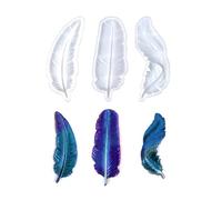 3 PCS 3D Feather Shape Feather Silicone Mold Key Chain Craft Supplies