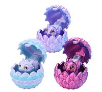 3 Pcs 3D Printed Dragon Eggs with Mini Dragon, Mystery Egg Articulated Fidget Toys, Home Office Decor Executive Desk Gifts, Autism Fidget Toys for Kids Adults Halloween Birthday Gift (Blue)
