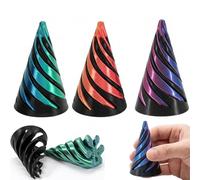 3 PCS 3D Printed Fidget Toy, Impossible Cone Pyramid Fidget Toys Mini Spiral Cone Fidget Toy Stress Relief 3D Fidgets Desk Decor, Fidget Toys For Adults Teens Office Home Use