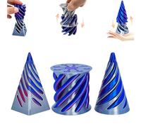 3 PCS 3D Printed Spiral Cone Fidget Toy, The Impossible Pyramid Passthrough Sculpture, Impossible Cone Fidget Toys, Whirling Wonder Fidget, Fun Toys For Home Office Desk Decor