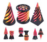 3 PCS 3D Printed Spiral Cone Fidget Toy, The Impossible Pyramid Passthrough Sculpture, The Impossible Cone Fidget Toy, ADHD Fidget Toys, Mini Stress Relief Desktop Decorations Toy for Kids Adult Gift