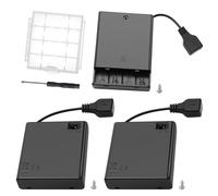 3 PCS 4 AA Battery Holder with USB Female Socket, KUOQIY 4X 1.5V AA 6V Battery Holder Case with ON/Off Switch & Cover, with Screwdriver & Screw