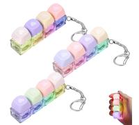 3 Pcs 4-Key Light up Keyboard Fidget Toy, Clicker Keychain with Color-Changing LED, Portable DIY Decompression Desk Toys for ADHD Autism Anxiety, Cute Desk Toy Gift for Gamers and Kids