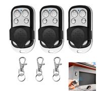 3 PCS 433MHz Universal Garage Door Remote Control, Gate Remote Control Fob Automatic Opener Copy Key with 4 Programmable Buttons, Wireless Cloning for Doors Electric Gates Security Systems Automation