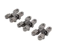 3 Pcs 43mm Mini Door Lock Hinges Invisible 180 Degree Zinc Alloy Cross Hinge for Cabinet Jewel Box