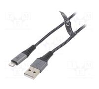 3 pcs : 49269 - Cable, USB 2.0, Apple Lightning plug,USB A plug, 2m, 480Mbps