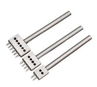 3 Pcs 4mm Leather Chisels Set 2/4/6 Prong Tooth Hole Punched Tool For Craft Making