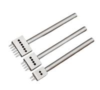 3 Pcs 4mm Leather Chisels Set 2/4/6 Prong Tooth Hole Punched Tool For Craft Making