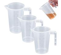 3 Pcs 50ml/100ml/250ml Measuring Cups, Small Clear Liquid Graduated Beaker Measuring Jugs, Plastic Reusable Transparent Medicine Lab Measure Cups for Baking Lab Kitchen Cooking Measuring Cups