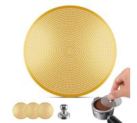 3 Pcs 51mm Espresso Puck Screen - 0.2mm Ultra Thin Espresso Puck, Stainless Steel Reusable Coffee Filter, Compatible with 51mm Delonghi Decica Portafilter Basket (Golden)