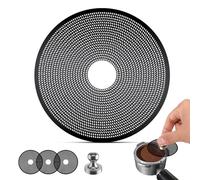 3 Pcs 58mm Espresso Puck Screen with Round Hole in the Middle - 0.2mm Ultra Thin Espresso Puck, Stainless Steel Reusable Coffee Filter, Suitable for La Marzocco/Gaggia (Black)