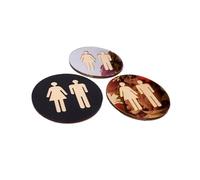3 Pcs 5mm 3D Mirror Round Toilet Door Sign Bathroom WC Modern Wall Sticker Home Decor For Offices Public Spaces(Mix color,4.7 in (12cm))