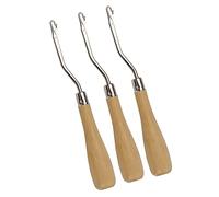 3 Pcs 6.5 Inch Wooden Bent Crochet Latch Hook Knitting Tool for Rug Hook Making Wig Designing and Other Craft
