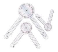 3 Pcs 6/8/12 Inch Goniometer, Transparent Orthopedic Goniometer, 360 Degree Angle Protractor for Accurate Measurement, Ideal for Measuring Tape Body Fat Measurement Tool Protractor