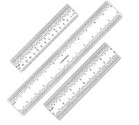 3 PCS 6 Inch /12Inch Clear Acrylic Ruler Zero-Centering Ruler with Inches & Metric Measuring Tool 12" and 6" Inch Straight Edge Rulers for Scrapbooking Card-Making Student School Office Home Tool