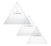 3 Pcs 60 Degree Triangle Ruler for Quilting, 8, 9, 10 Inch Acrylic Quilt Ruler Template Non-Slip Transparent Quilting Sewing Tool for Charm Packs, Layer Cakes, Fabric Strips