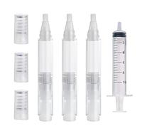 3 PCS 6ml Touch Up Paint Pens, Empty Oil Pen Transparent Paint Pen Fillable Brush Pen with Needle Tube for Interior Paint to Drywall Wall Cabinets Furniture Wood Furniture(White)