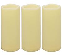 3 PCS 7.5cm x 18cm Waterproof LED Flameless Timer Candles, 1000 Hours Long Battery Life/Flickering Battery Operated Outdoor LED Plastic Resin Pillar Candle for Outside Lantern Festival Decor