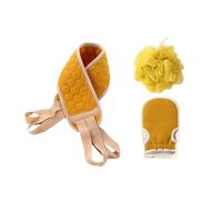 3 Pcs 75x9x1cm Bath Scrubber Set with Fiber Sponge and Long Straps | Three-piece Bath Set, Two Hand Pulling Hoops, Smooth Surface, for Women, Shower Use