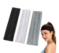 3 PCS 7cm Wide Black Headbands for Women Men, Fashion Head Bands, Headbands for Women's Hair, Sports Hair Bands for Men, Stretchy Hair Bands for Makeup, Yoga, Running, Gym(Black, White, Grey)