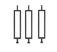 3 Pcs 85cm Black Iron Square Railing Posts - 270° Rotatable Heavy-Duty Balusters for Decks Balconies & Indoor Decor - & Stylish Metal Railings