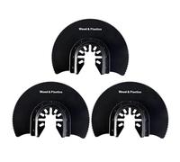 3 PCS 88mm Oscillating Saw Blades - High Carbon Steel Half-Round Multi Tool Blade for Wood Plastic Metal Drywall - Multi Tool Accessories Compatible with Dewalt, Makita, Dremel, Fein, Ryobi