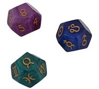 3 pcs 9 Polyhedral Dice Astrological Creative Dice set Multi-Faceted Acrylic Dice For EZ Constellation Games - Multicolor Fashion