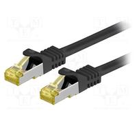 3 pcs : 91653 - Patch cord, S/FTP, 6a, stranded, Cu, LSZH, black, 15m, 26AWG