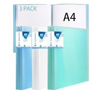 3 Pcs A4 Display Book, 60 Pockets Portfolio Binder,Certificate Folder for Certificates, Artwork & Documents