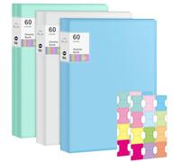 3 PCS A4 Display Book, 60 Pockets Presentation Portfolio Binder, Display Folder with Plastic Sleeves Certificate Folder for Artwork Recipe Sheet Music Document for Schools Home Offices Individuals