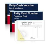 3 pcs A6 Petty Cash Book NCR 148mm x 105mm Petty Cash Voucher Duplicate Book 50 Sets Ever Pack with 2 Part Carbonless Duplicates Petty Cash Voucher Small Business Receipt Pad