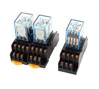 3 Pcs AC 110/120V Coil 14Pin 4PDT 35mm DIN Rail Electromagnetic Power Relay