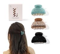 3 Pcs Acrylic Hair Claw Clips for Women - Small Acrylic Clips for Thick Thin Medium Hairstyles，Cute No-Slip Colorful Grip Jaw Hair Accessories for Women Strong Hold，No Damage，Y2K，Glitter