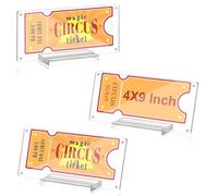 3 Pcs Acrylic Ticket Stub Holder with Base 4x9 Inch Clear Ticket Stub Display Ticket Stub Organizer Double-Sided Ticket Protector for Display and Protect Movie Concert Show Play Ticket