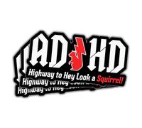 (3 Pcs) ADHD Stickers - AD/HD Highway to Hey Look a Squirrel, Funny 5 Inch Vinyl Truck Decals for Windows, Cars, Trucks, Laptops, Water Bottles - Squirrel Sticker, Funny Window Stickers