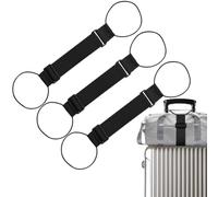 3 Pcs Adjustable Black Luggage Straps for Suitcases, Durable Suitcase Straps Bungee Belts for Attaching Extra Bags, Travel Essentials Bag Strap Accessories