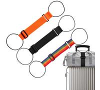3 Pcs Adjustable Luggage Straps for Suitcases, Elastic Suitcase Straps Bungee Belt for Attaching Extra Bags, Durable Travel Bag Strap Accessories (Black + Rainbow + Orange)