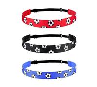 3 Pcs Adjustable Non-Slip Soccer Headband Athletic Head Band Sweatbands Sports Non Slip Ring for Boys and Girls Sports