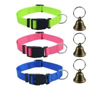3 Pcs Adjustable Nylon Goat Collars with Bells Sheep Grazing Collars Cute Horse Collars Decorative Cow Collars Anti Lost Pet Collars Farm Animals Accessories for Outdoor