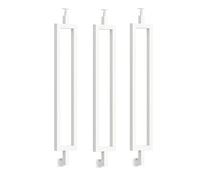 3 Pcs Adjustable White Metal Stair Balusters - 270° Rotatable Side-Mounted Railing Posts for Deck, Porch, Steps - Smooth Surface, Comfortable Grip - 85cm Height