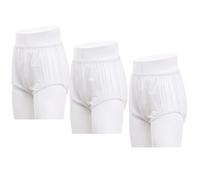 3 Pcs Adult Diaper Cover PVC,Adult Waterproof Pull-On Incontinence Pants Plastic Pants to Wear Over Diapers Adult Diaper Covers Waterproof Leakproof Protection Underwear(White,Medium)