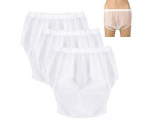 3 Pcs Adult Diaper Covers for Women Men,Incontinence Pants Extra Waterproof Leakproof Adult Diaper Cover Plastic Pants Incontinence Protective Briefs Underwear(White,Medium)