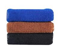 3 Pcs African Exfoliating Net African Net Sponge, 80x30cm Long African Shower Sponge Body Sponge Exfoliating Sponge for Men and Women Deep Cleaning(Black Blue Coffee)