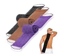 3 Pcs African Exfoliating Net Sponge, 74 * 14cm Exfoliating African Body Scrubber with Rope Handles, Reusable/Stretchy Back Scrubber for Spa Massages, Bathing, Exfoliating for Women and Men(3 Colors)