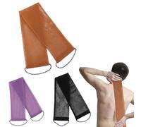 3 Pcs African Exfoliating Net Sponge with Knots,29" Long Exfoliating African Body Scrubber with Rope Handles,Durable Nylon Suits for Daily Bathing for Women and Men Deep Cleaning(Black/Brown/Purple)